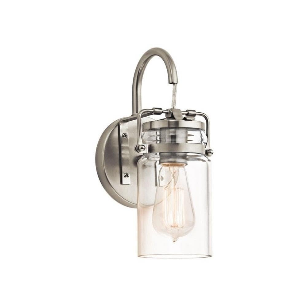 Kichler Brinley 11.5'' 1 Light Wall Sconce With Clear Glass Brushed Nickel