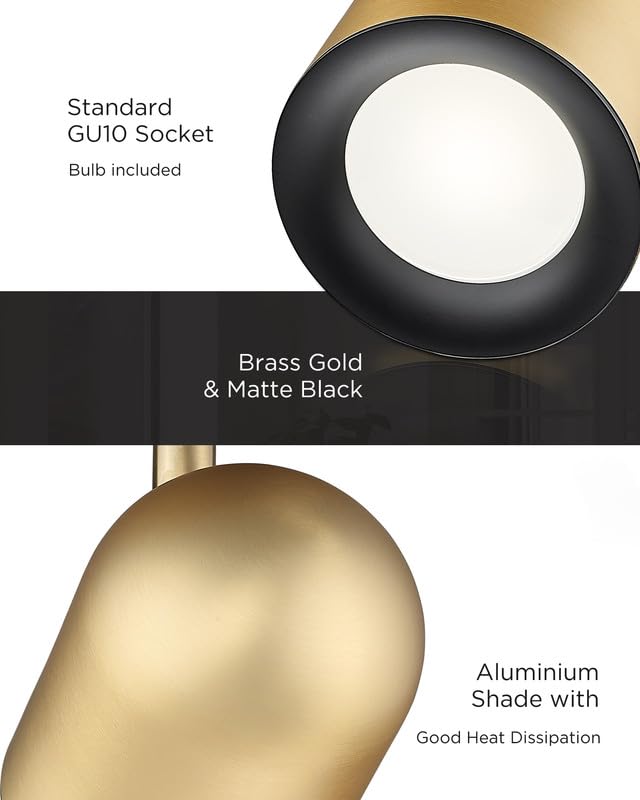 Femila 44 Adjustable Led Track Light - 4000K Gold Ceiling Track Lighting Fixture  Rotatable | Modern Kitchen Track Lights | Versatile Led Track Lighting Kit  4Fs78Tl-5 Bg
