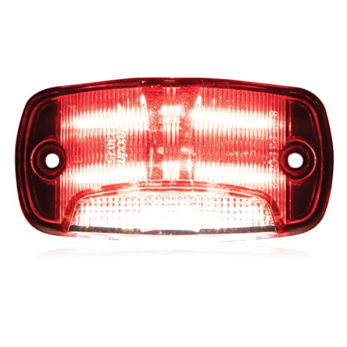 Maxxima Rectangular Clearance Marker P2PC, Red, Polycarbonate, 4in, Model M23025RW-DC, With White Ground Light