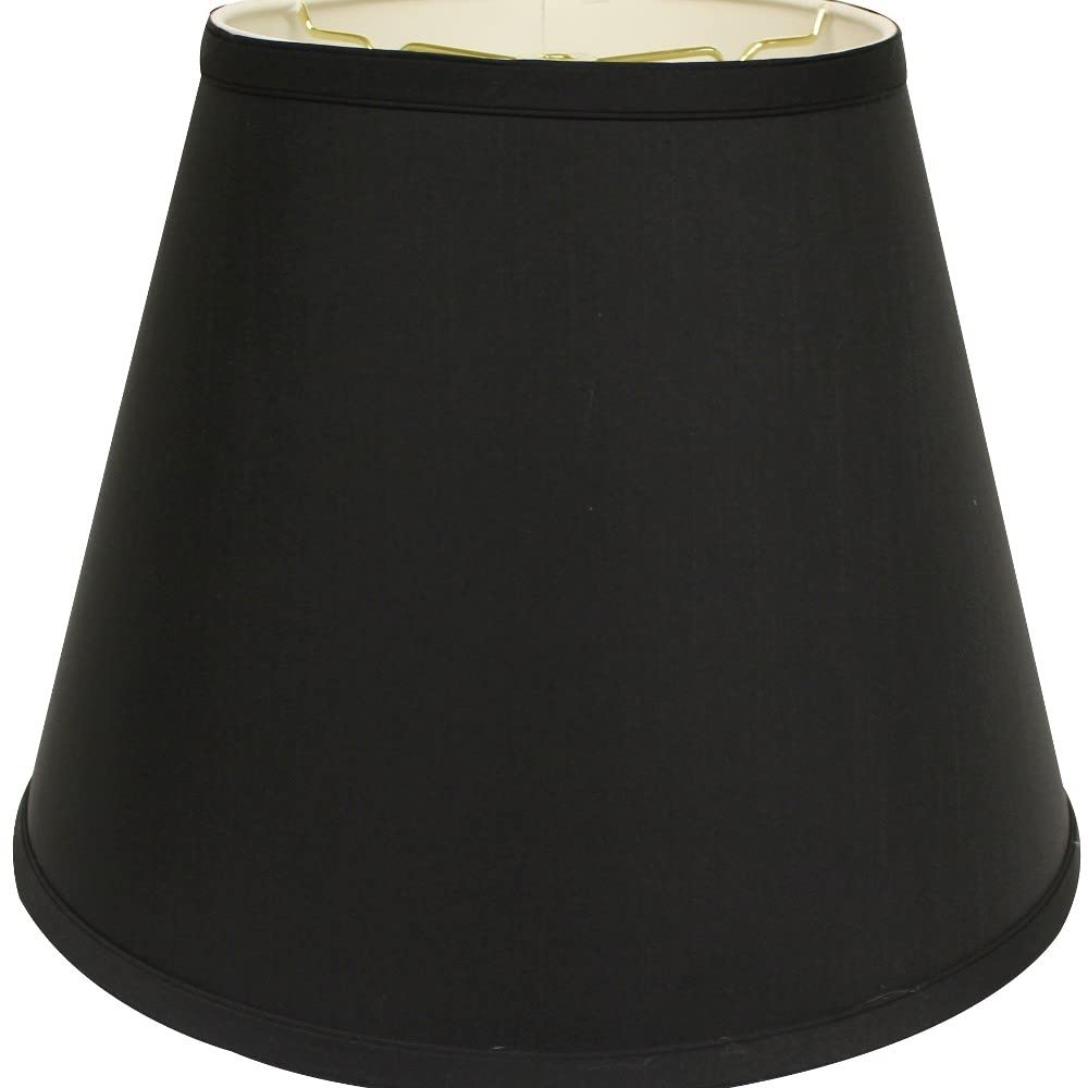 14'' Black With White Empire Deep Slanted Shantung Lampshade