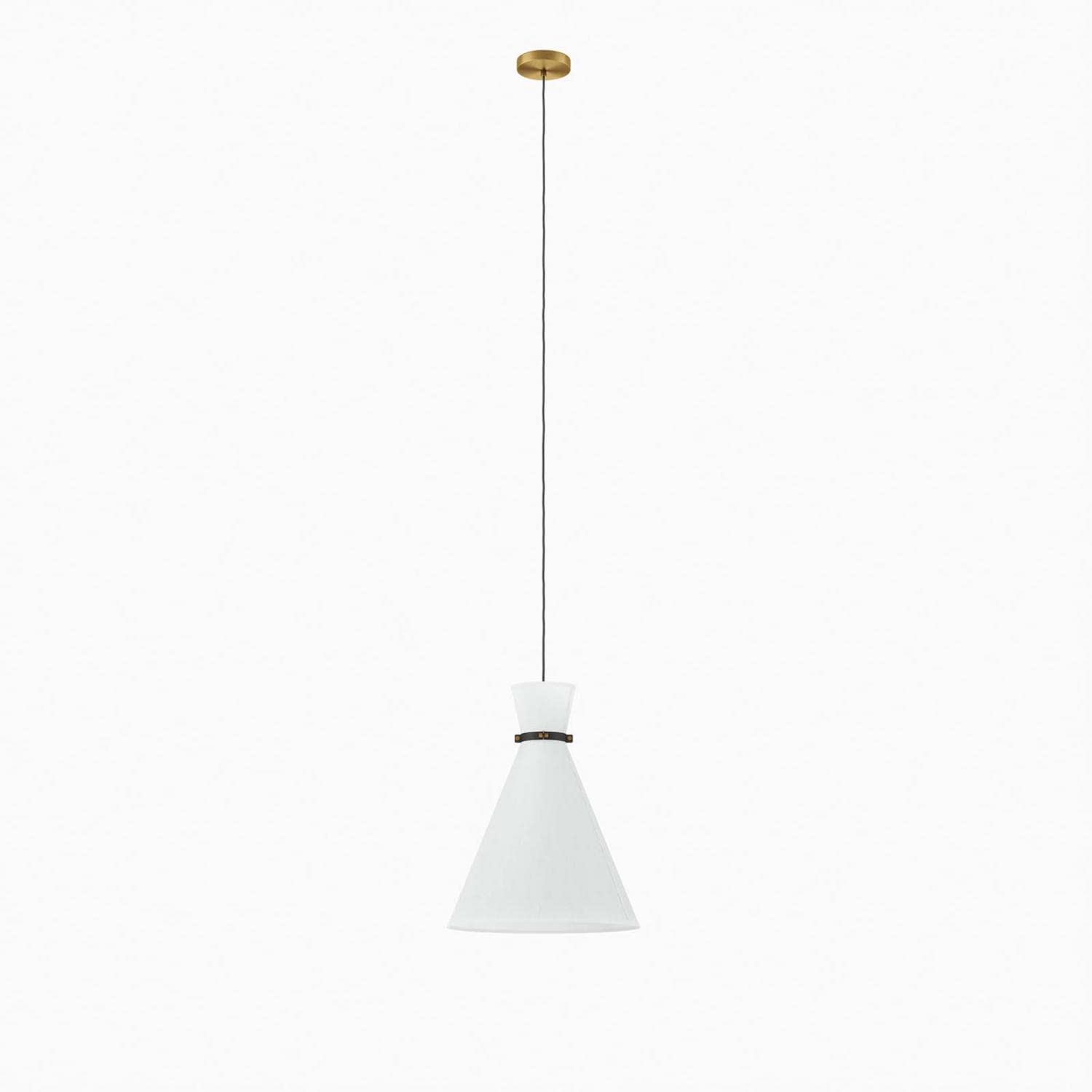 Modway Starlight 1-Light Pendant Light In White Satin Brass