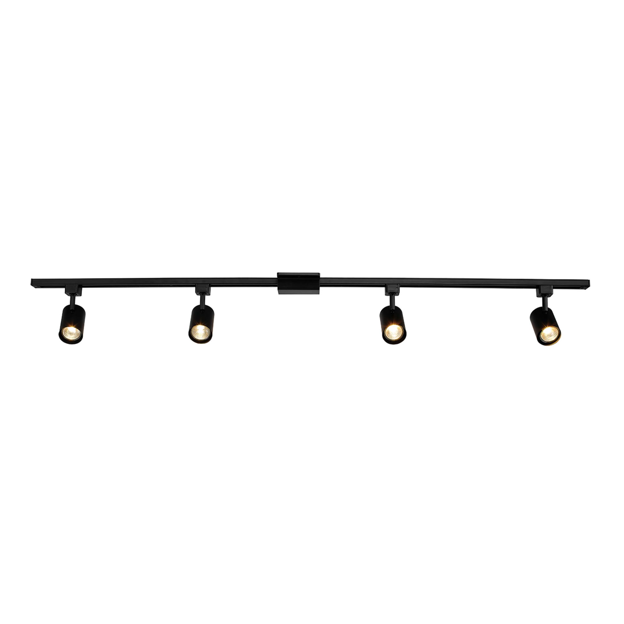 Globe Electric 59738 Tribeca 4-Light Track Lighting Kit, 56, Matte Black, Metal, Bulb Not Included