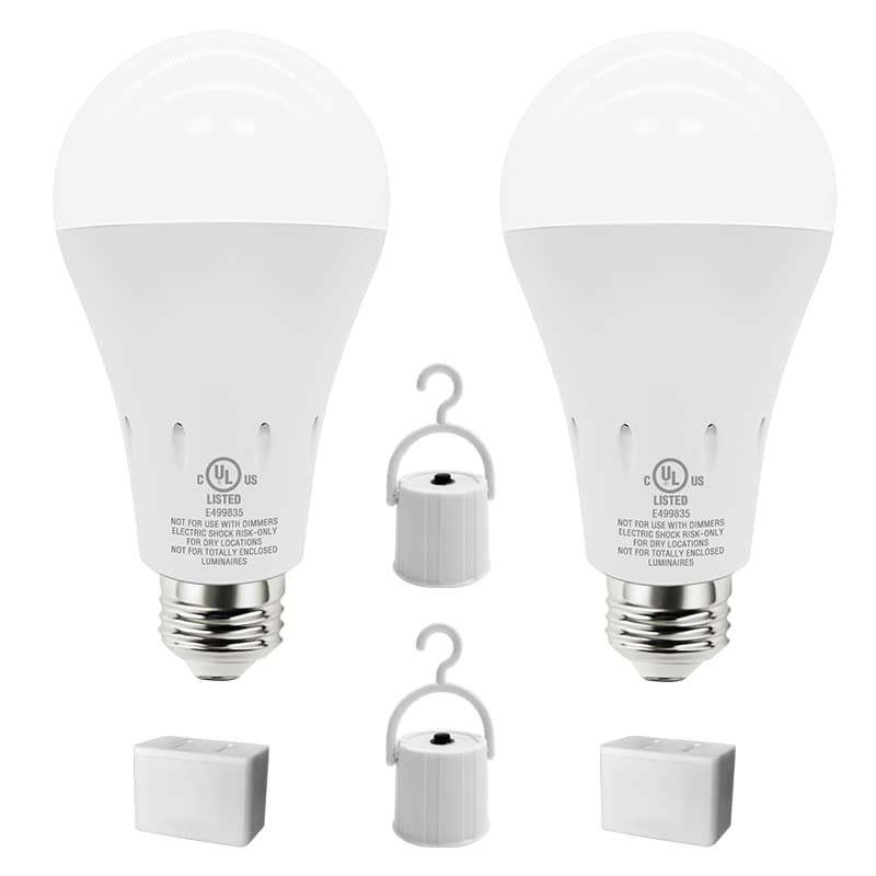 Jackonlux Emergency Rechargeable Light Bulbs For Power Outage 2000Mah 80W Equivalent Ebulb Self-Charging Emergency Light Bulb Wi