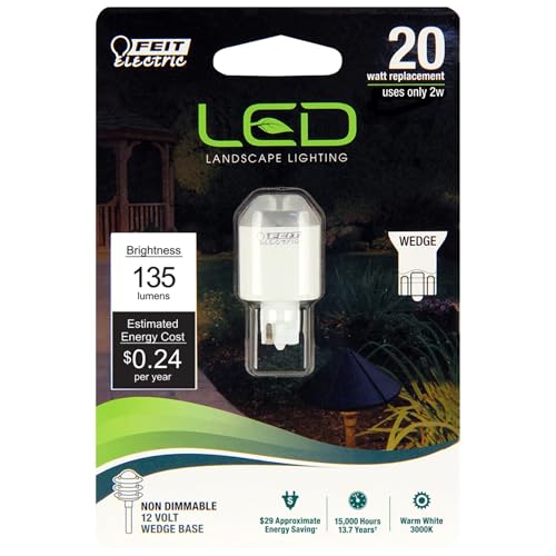 Feit Electric 2W Led Bulb, Dimmable Wedge Base, 20W Equivalent, 3000K Warm White, Model Lvw18/Led, 135 Lumens,