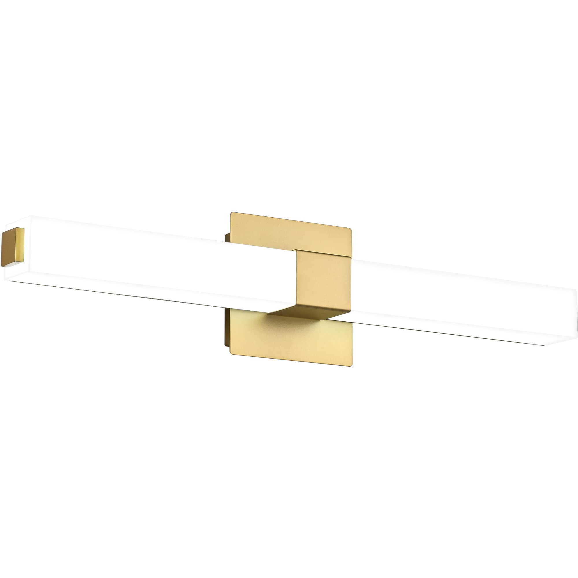 ZUZITO Gold LED Vanity Light Fixtures - 24 inch, 18W, Modern Design, Milk White Acrylic Cover, Model S16001-613mm