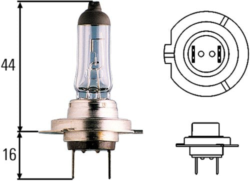 Hella H71070702 Optilux Xy Series H7 Xenon Yellow Halogen Bulbs, 12V, 55W 2 Pack