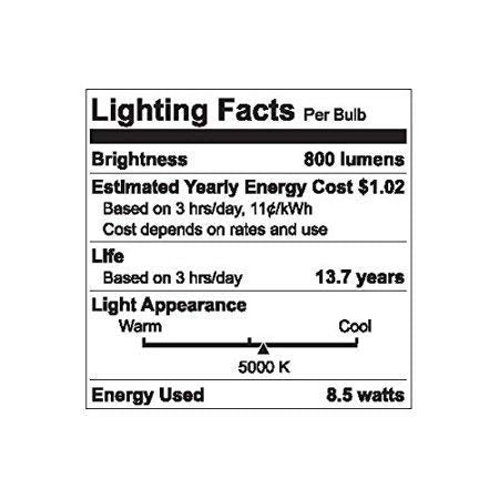 GE 60-Watt EQ A19 Daylight Dimmable LED Light Bulb, 8-Pack, White, Model 44937