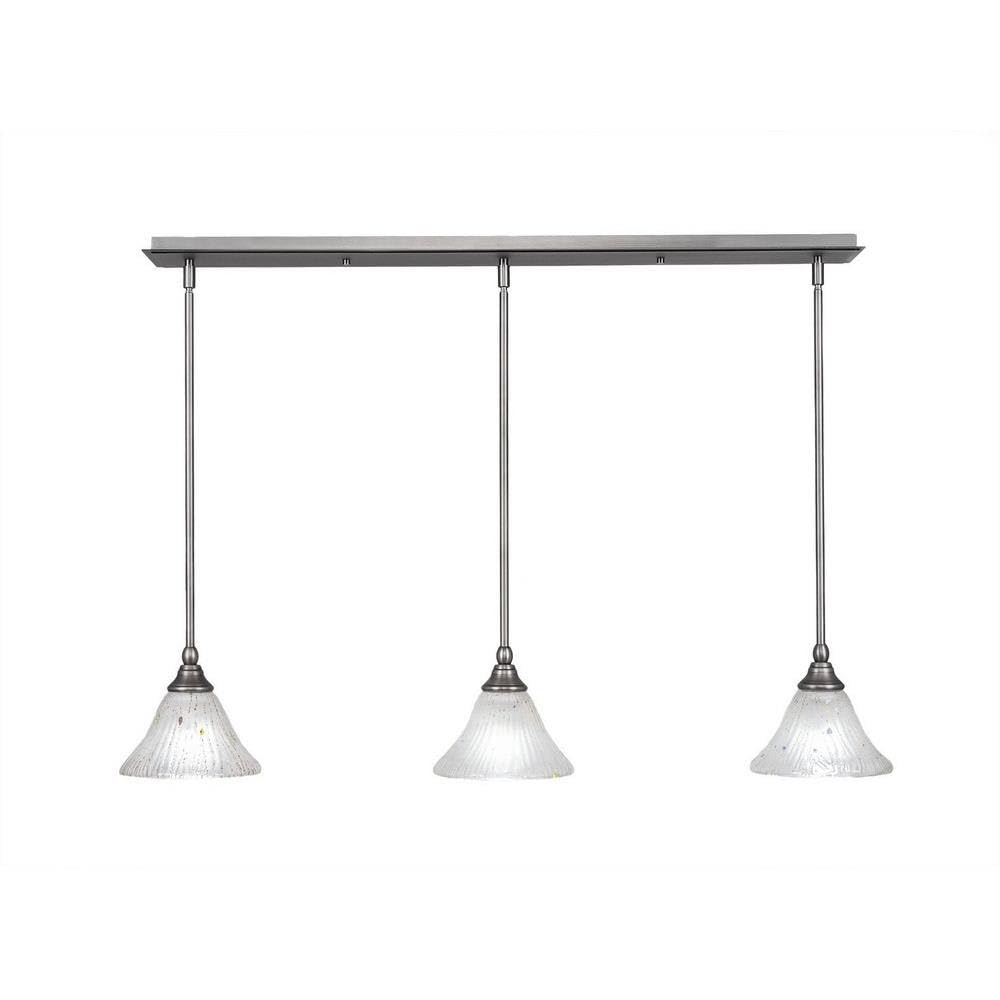 Toltec Lighting 3 Light Linear Pendalier In Brushed Nickel (36-Bn-751)