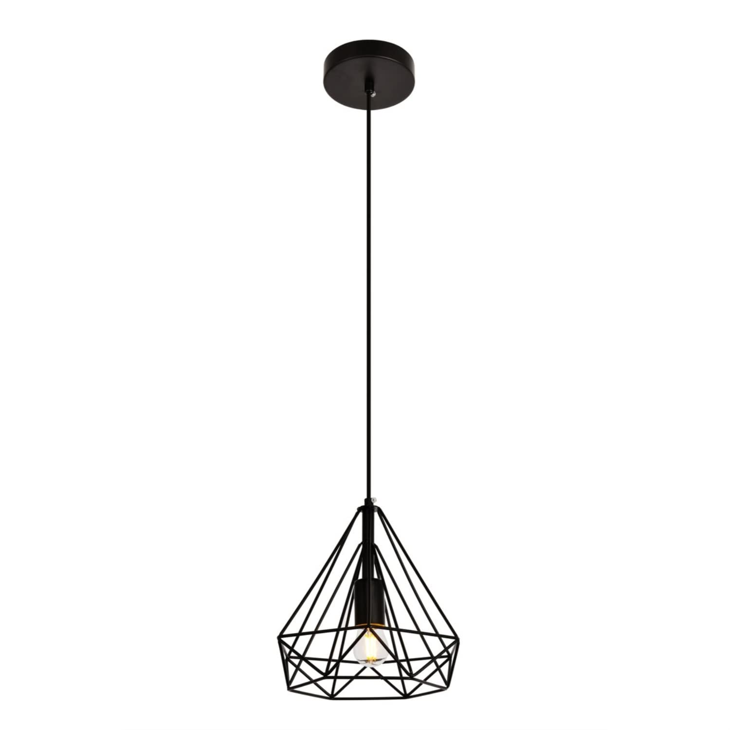Living District Jago 1-Light Transitional Metal Pendant in Black Finish