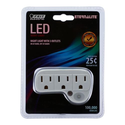 Feit Electric Nl3/Led Three Led Sensor Night Light Plus 3-Plug Outlet