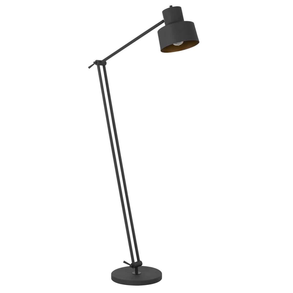 HomeRoots Adjustable Traditional Floor Lamp, 65 in., Metal, Black Dome Shade