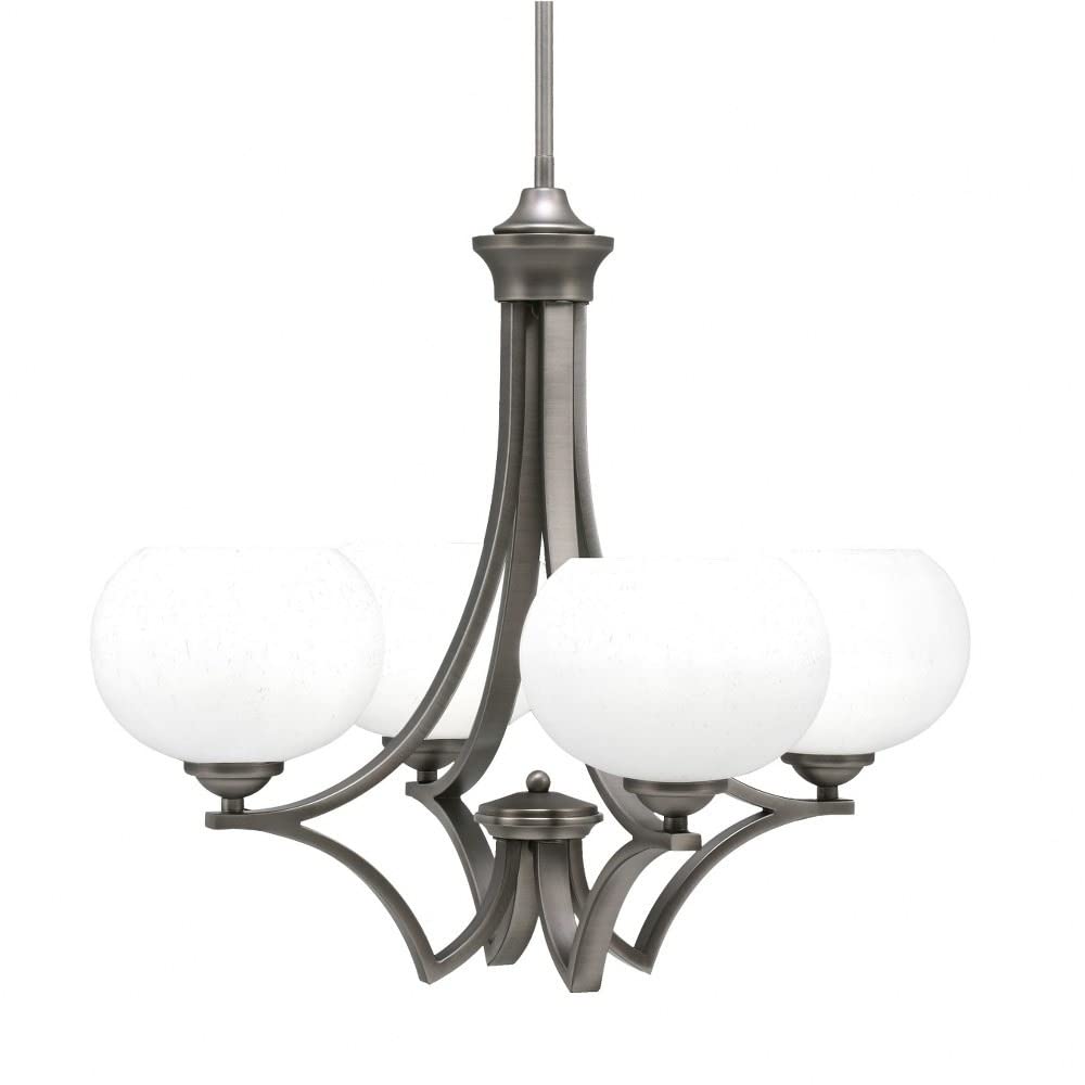 Toltec Lighting 564-Gp-212 Zilo - 4 Light Uplight Chandelier-19.75 Inches Tall And 22 Inches Wide, Finish Color: Graphite, Glass Color: White Muslin
