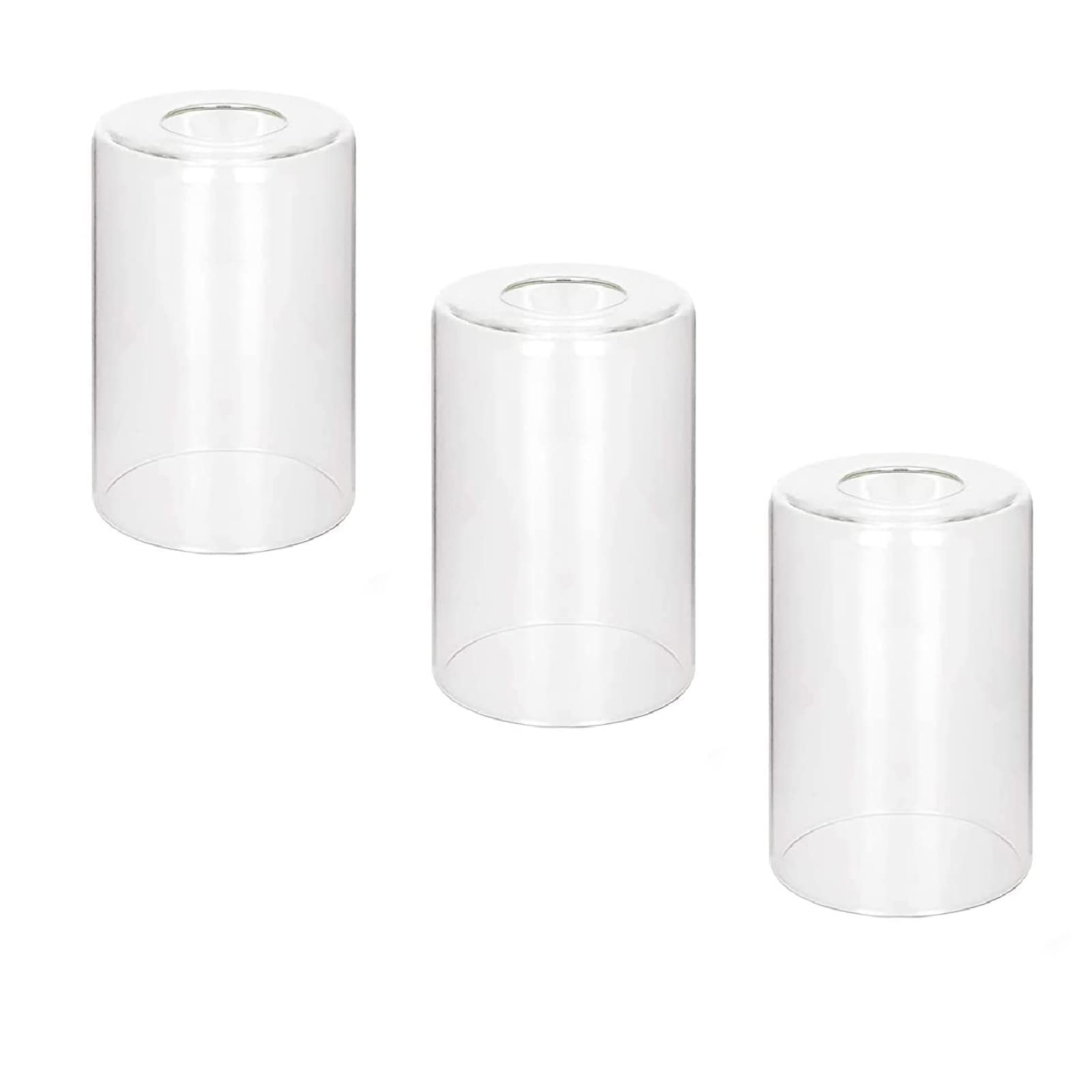 Eietonte 3 Pack Clear Glass Shade, Cylinder Light Fixture Replacement Globe Or Cover With 1-5/8-Inch Fitter,5.5Inch Height 3.5Inch Width Wall Sconce Pendant Light Glass Replacement Fixture