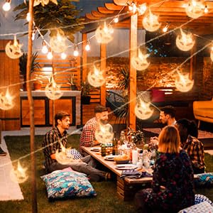 AceList 40 LED Moon & Stars String Lights, Battery/USB Powered, 20ft, Plastic, Holiday Decor for Ramadan, Eid, Valentines Day