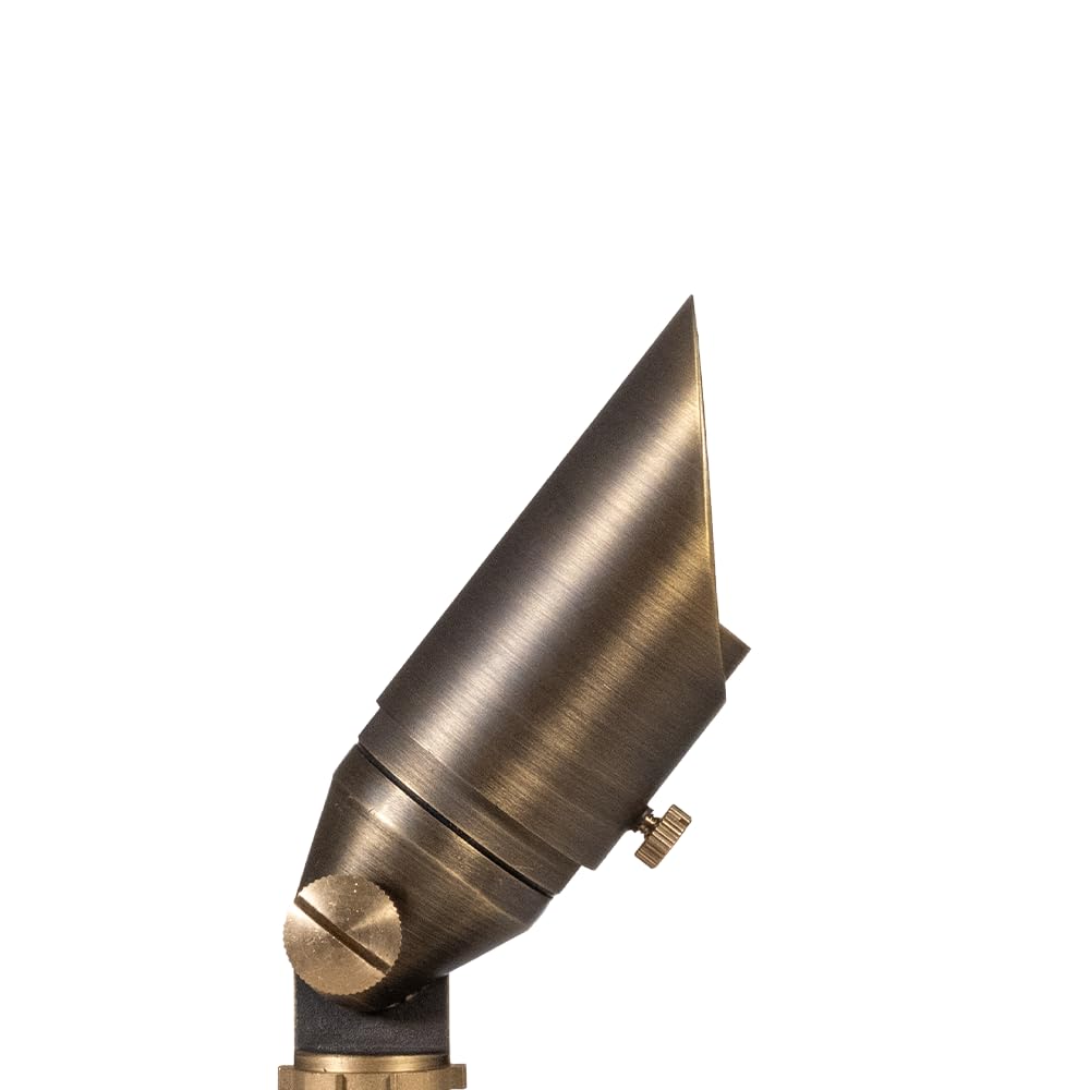 Volt Top Dog Scotty 12V Cast Brass Mini Outdoor Spotlight (Bronze) With 4W 2700K Warm White 350 Lumen Mr11 Led Bulb For Low Volt