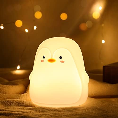 ZKLiLi Cute Penguin Night Light, Penguin Lights for Boys Girls Christmas Gifts Nightlight Kids Teens Room Decor, Silicone Animal