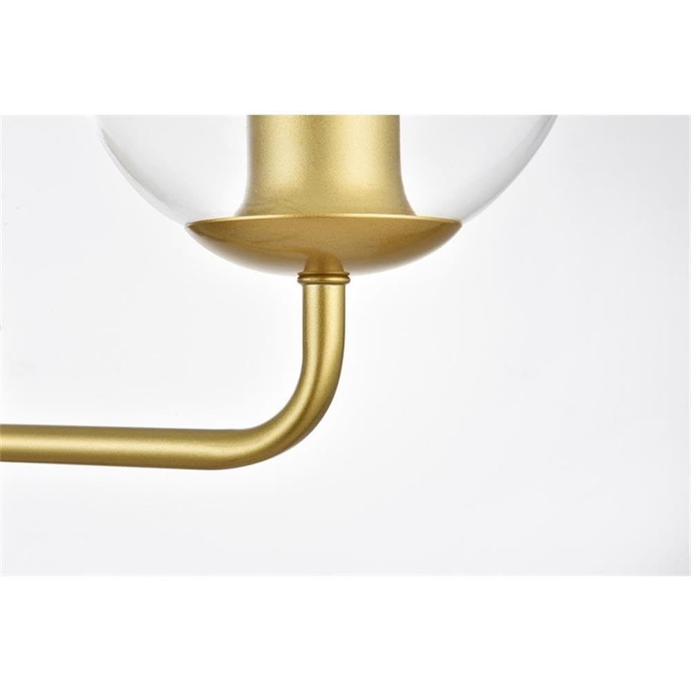 Living District Genesis 4-Light Iron & Glass Bath Sconce In Brass/Clear