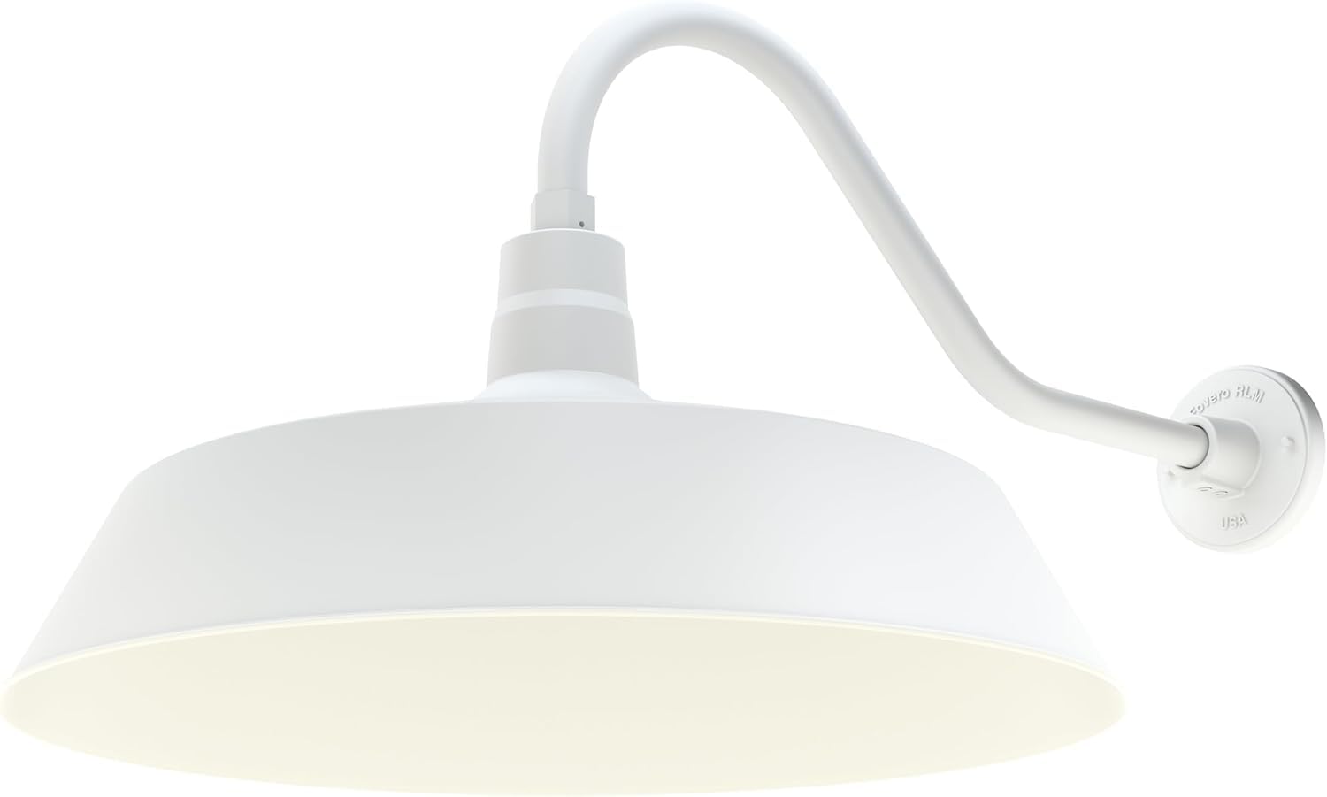 21in. White Oversized Outdoor Gooseneck Barn Light Fixture With 22in. Long Arm - Wall Sconce Farmhouse, Vintage, Antique Style -