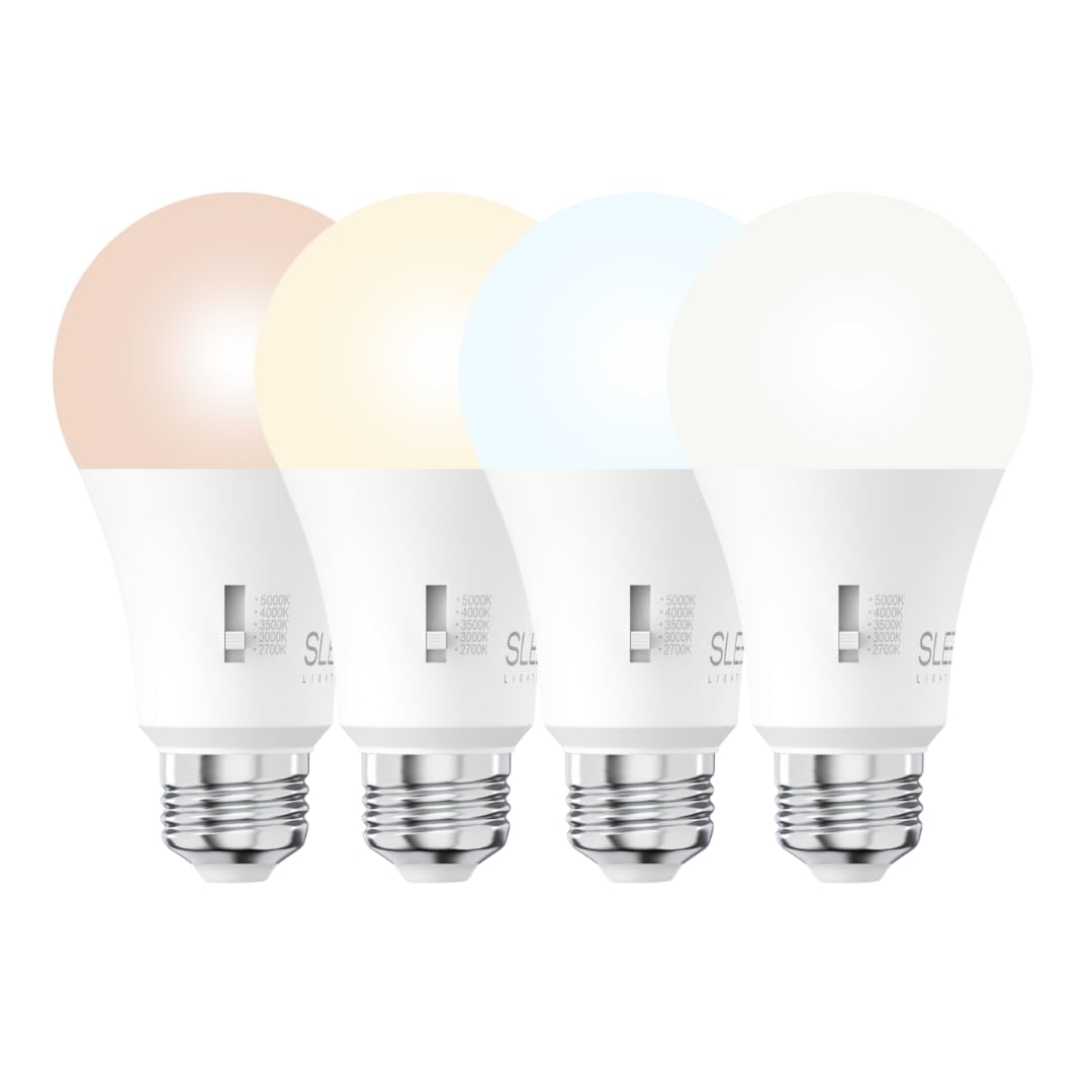 Sleeklighting A19 Light Bulbs 75 Watt Equivalent 11 Watt Led Bulb, 1100 Lumens, Dimmable, 5 Cct (2700K/3000K/3500K/4000K/5000K) 