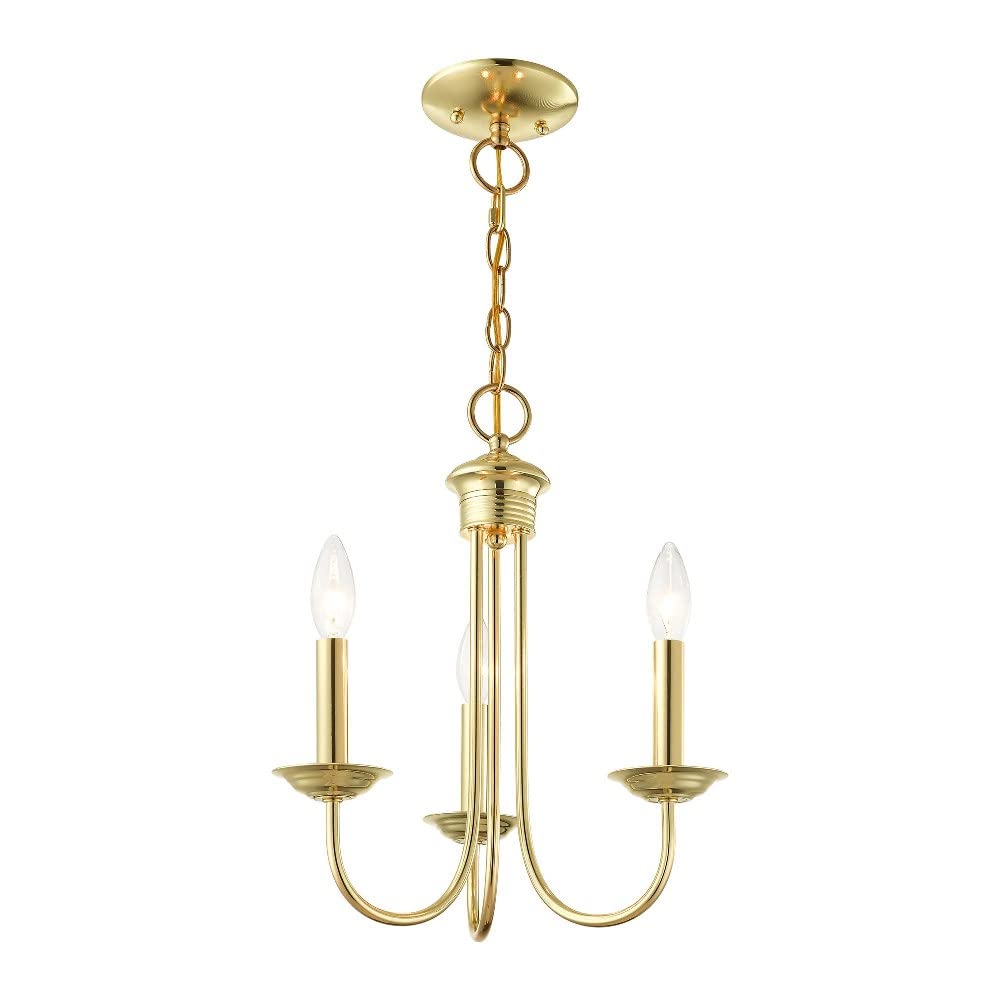 Livex Lighting 42683-07 3 Light Mini Chandelier, Medium Bronze Alloy Steel, Elegant Design