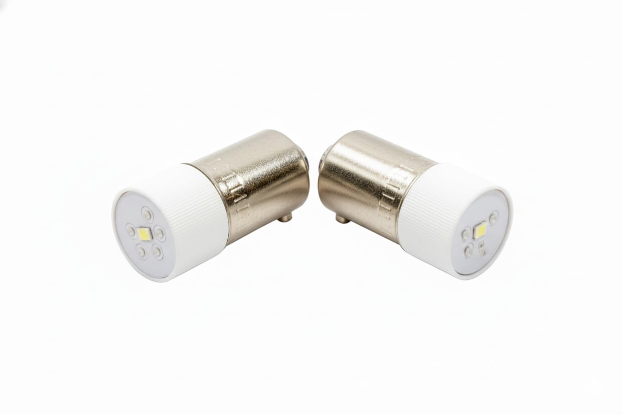 Alpinetech SMD 24V AC/DC LED Miniature Bayonet BA9s 9mm Base Replacement Bulb for Indicator Pilot Light (Pack of 2) (White)