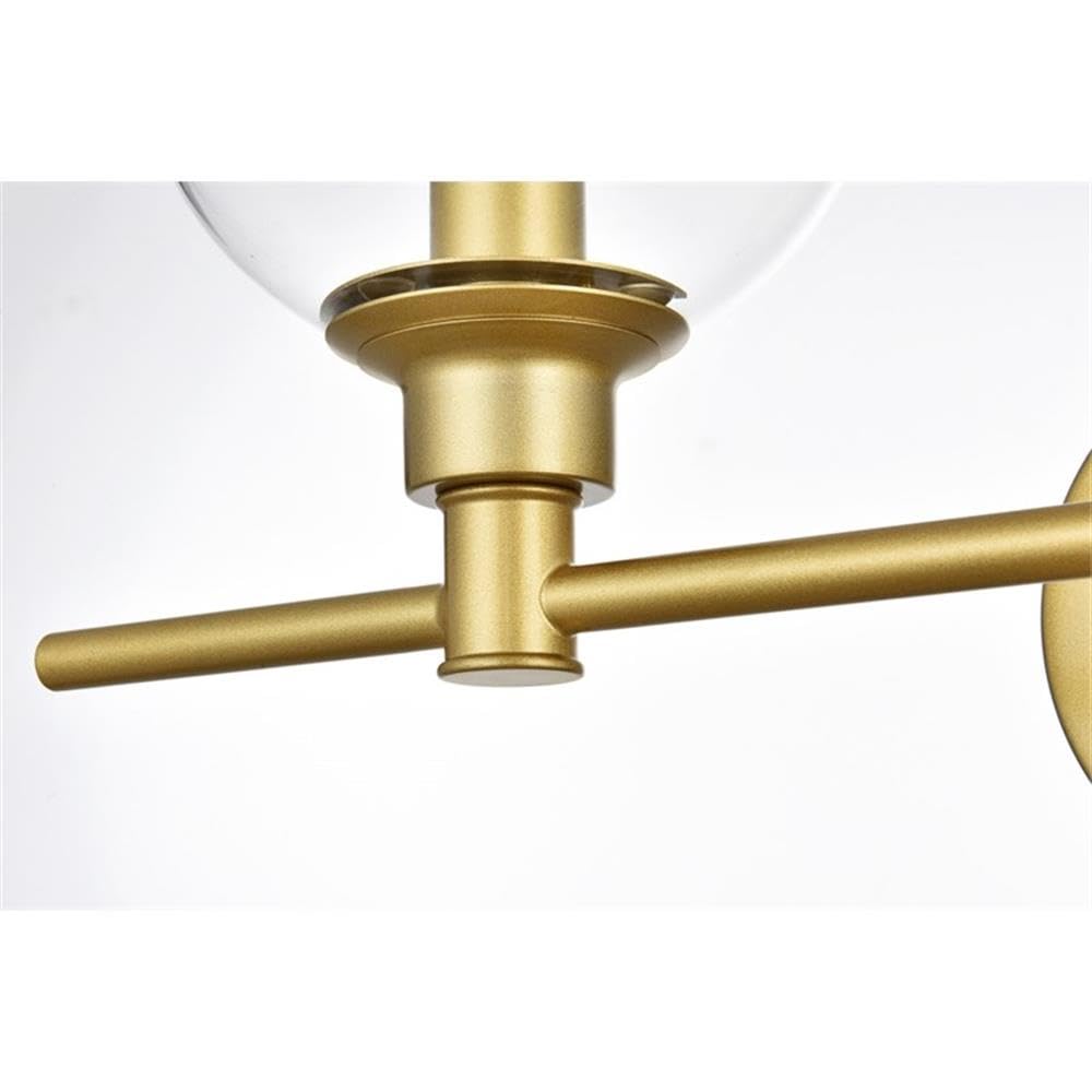Living District Jaelynn 4-Light Iron & Glass Bath Sconce in Brass/Clear
