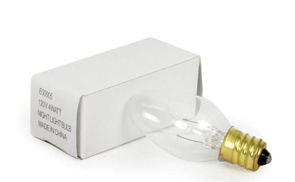 4 Watt Clear Night Light Bulb - Box of 25