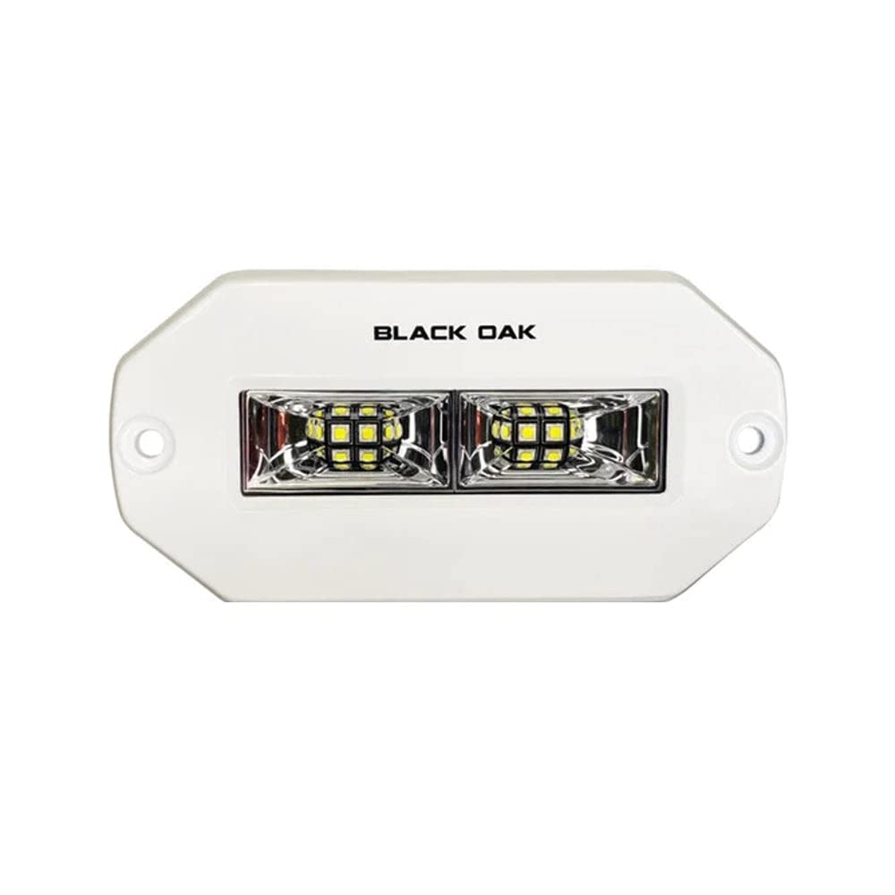 Black Oak LED Marine Flush Mount Spreader Light - Pro Series 3.0, 4in, Plastic, White Housing, Model 4FMSL-S