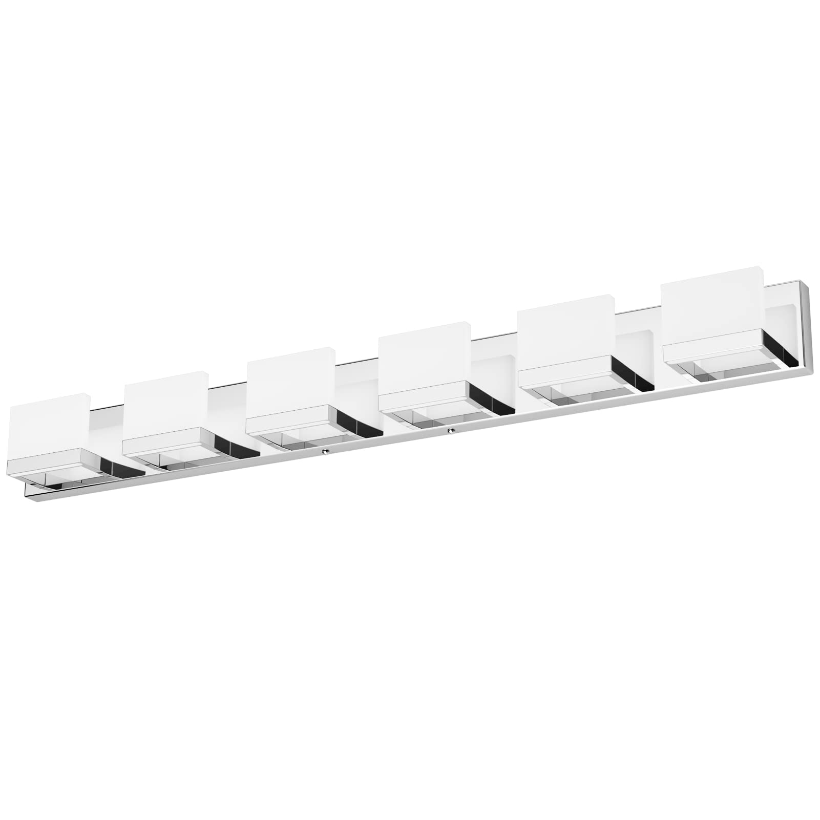 Tipace 6 Lights Dimmable Led Modern Vanity Lights For Bathroom, Chrome Bathroom Wall Light Fixtures Over Mirror (White Light 600