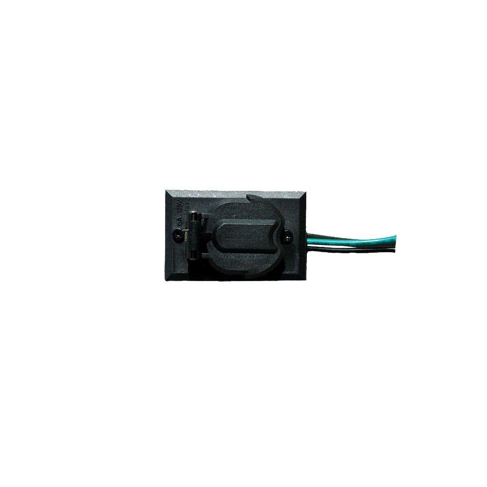 Acclaim Lighting 338BK Electrical Outlet Accessory for Lamp Post, Plastic, 2 x 1.25 in, Matte Black