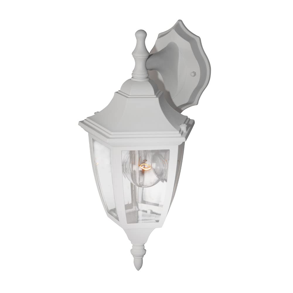 Designers Fountain 2461-Wh Waterbury Fixture, 14.25 Inch Mount, Clear Glass Porch Lights For Front Door, Patio, And Garage, Whit