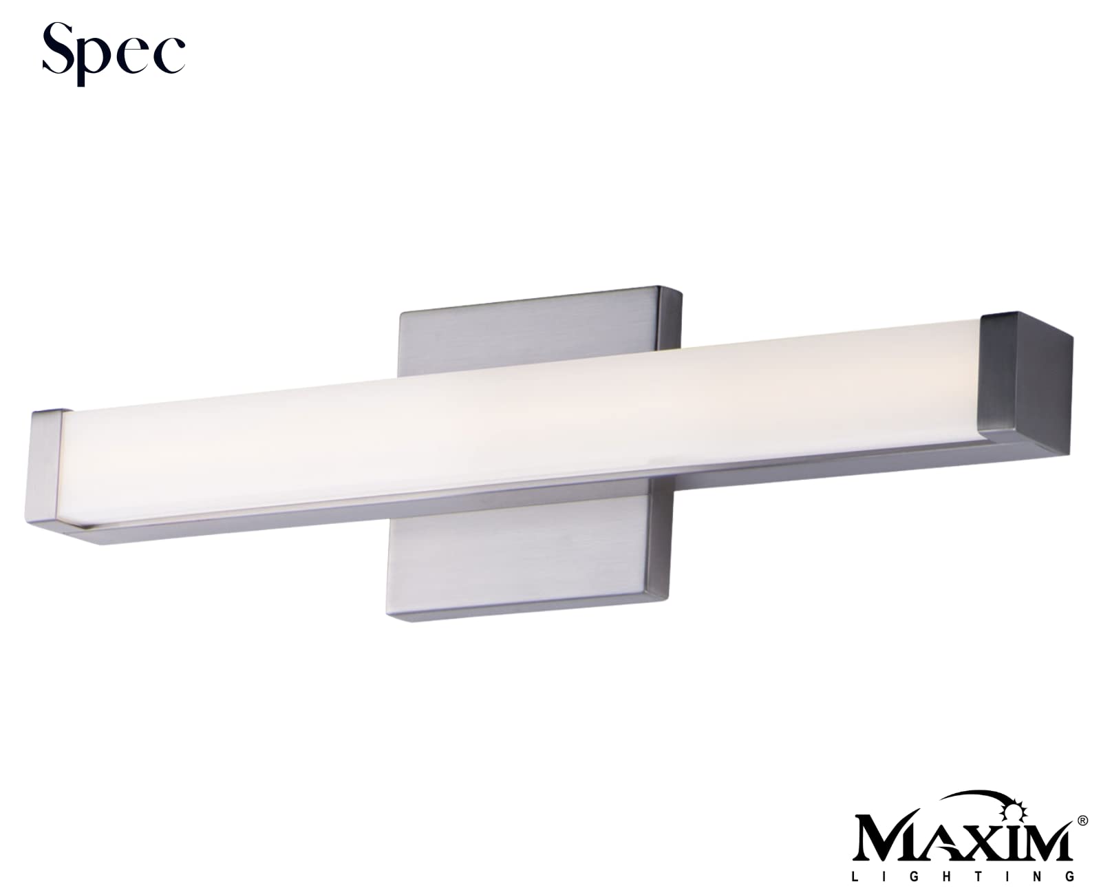 Maxim 52000SN Spec Collection 18 Inch Dimmable LED Bathroom Vanity Light I 3500K I Satin Nickel I Modern Contemporary Light Fixt