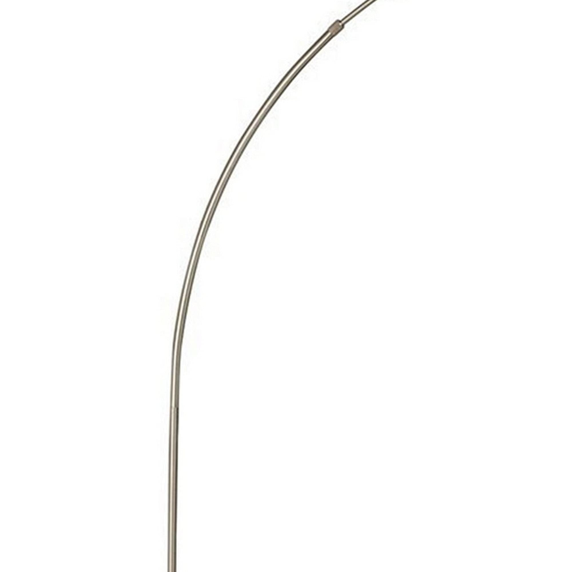 Benzara Bm241810 Floor Lamp With Arched Extendable Neck & Marble Base, Silver