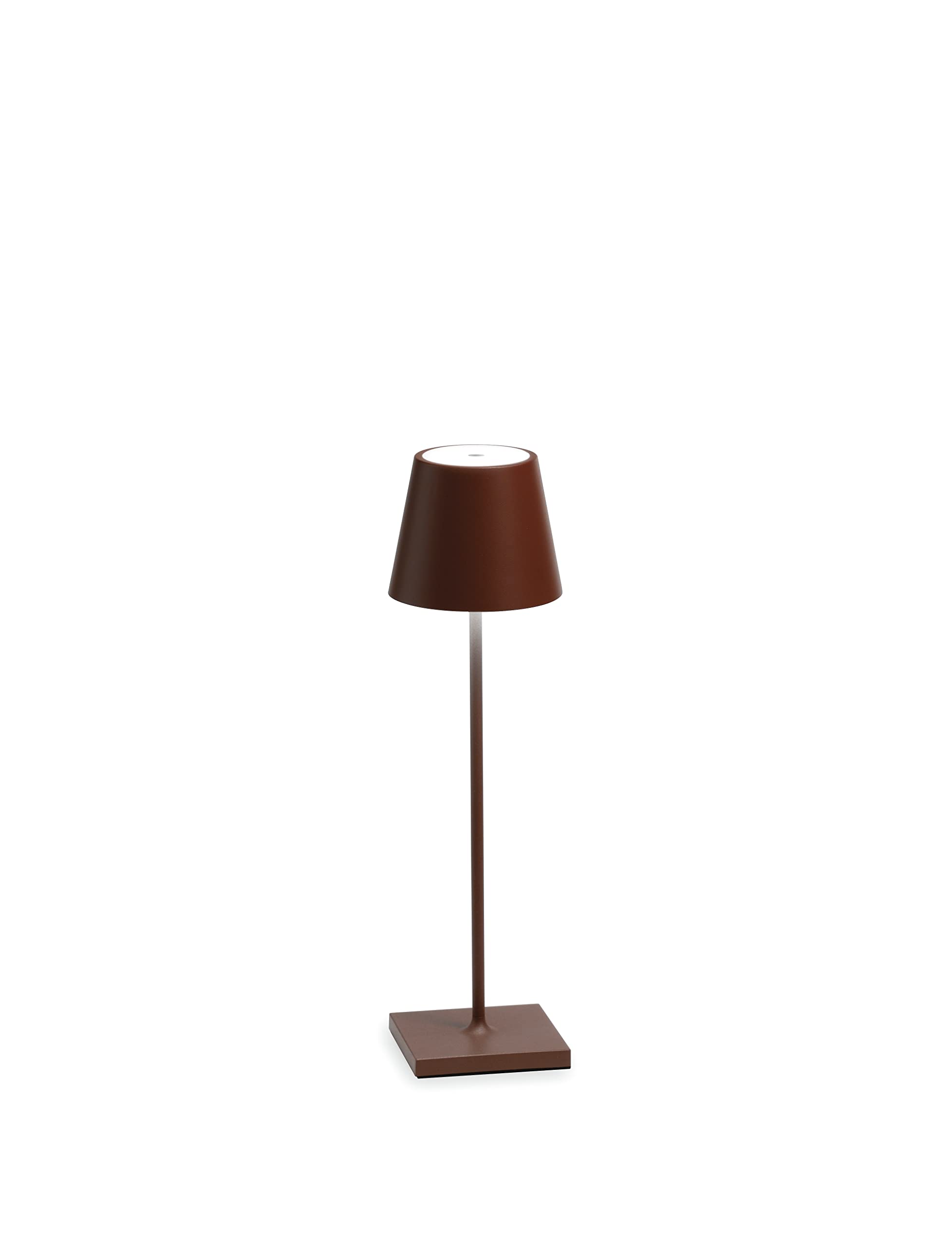 Zafferano Poldina Pro Lamp Rechargeable Cordless Table Lamp Rust 14.9in Aluminum Dimmer 2200-3000K Model LD0340R4