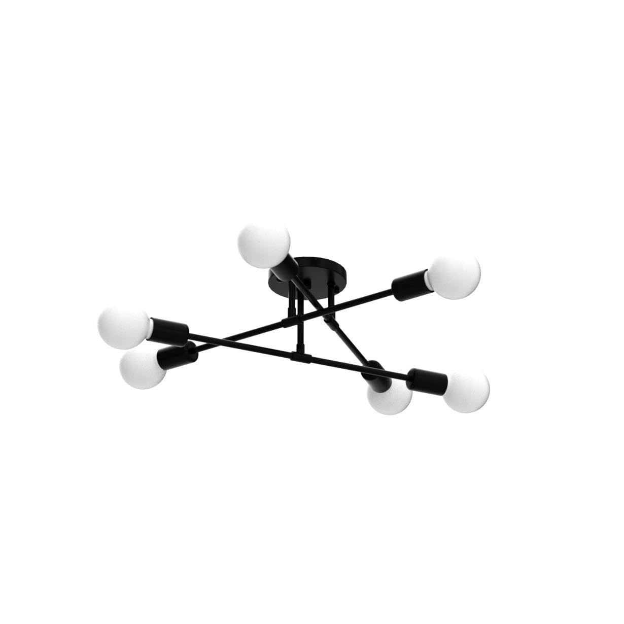 Dellemade Modern Sputnik Chandelier, 6-Light Ceiling Light, 6 Led Light Bulbs Included For Bedroom,Dining Room,Kitchen,Office (B