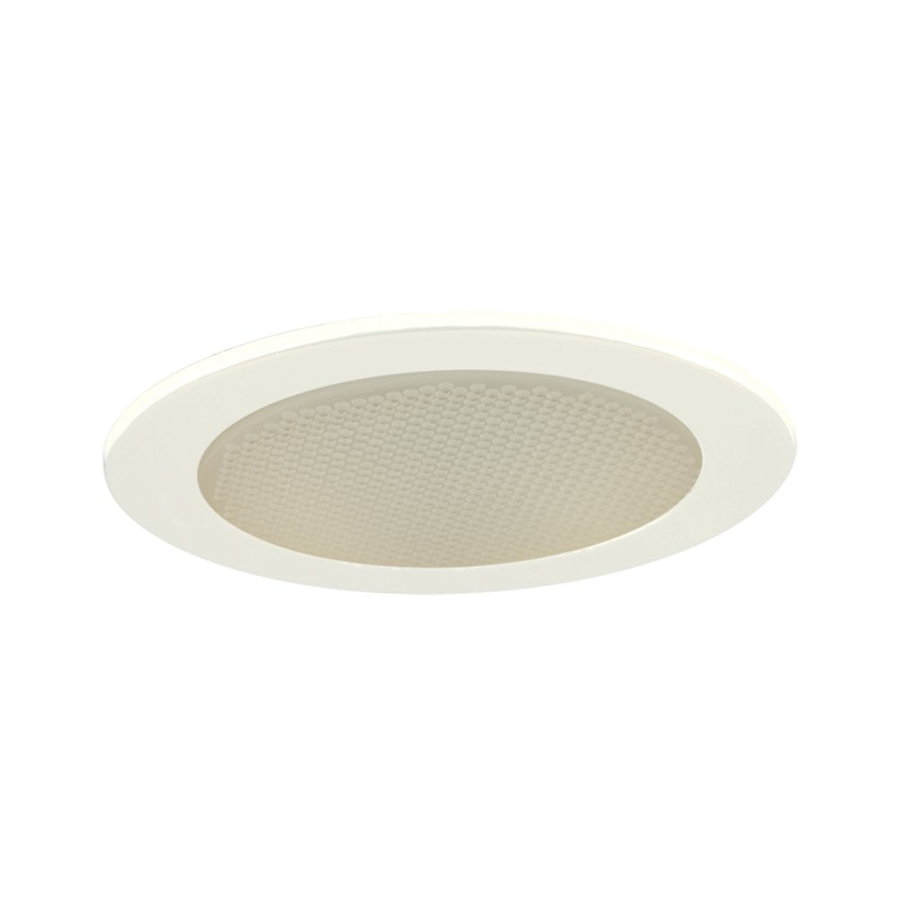 Jesco Lighting Tm412Wh 4-Inch Aperture Low Voltage Trim Recessed Light, Albalite Glass For Shower, White Finish