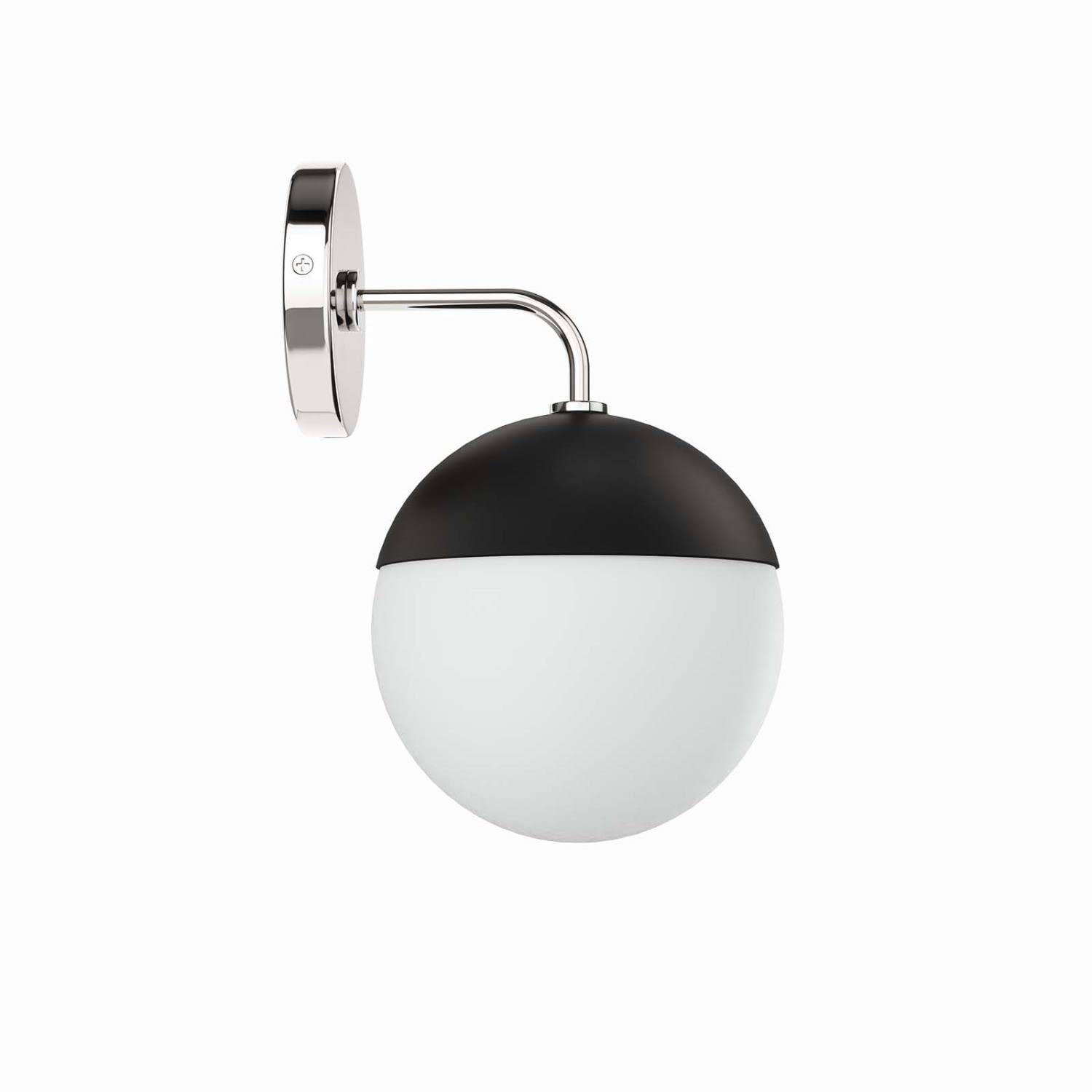 Modway Stellar 1-Light Wall Sconce in Opal Polished Nickel, Silver, 8 x 7 x 12