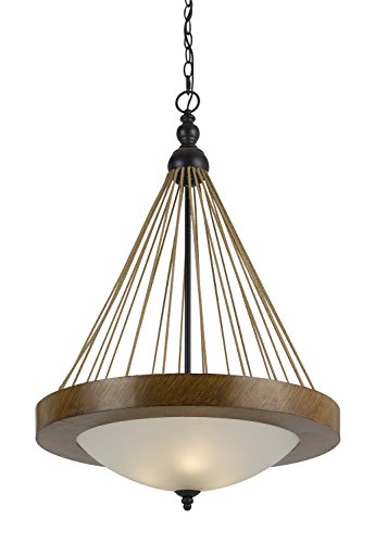 Cal 3 Light Monticello Pendant Fixture, Metal, 21inL x 21inW x 32inH, Bronze/Dark, Model FX-3563/1P