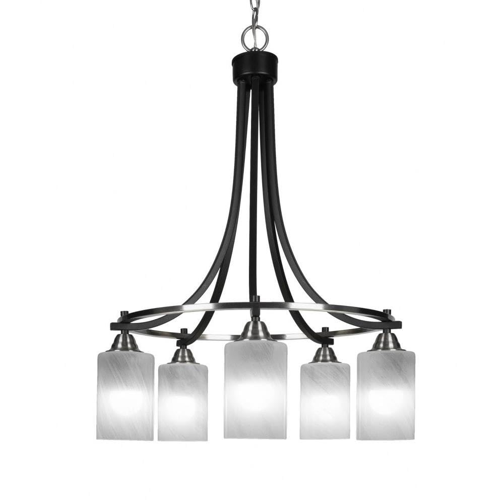 Toltec Lighting Paramount 5 Light Chandelier in Matte Black & Brushed Nickel (3415-MBBN-3001)