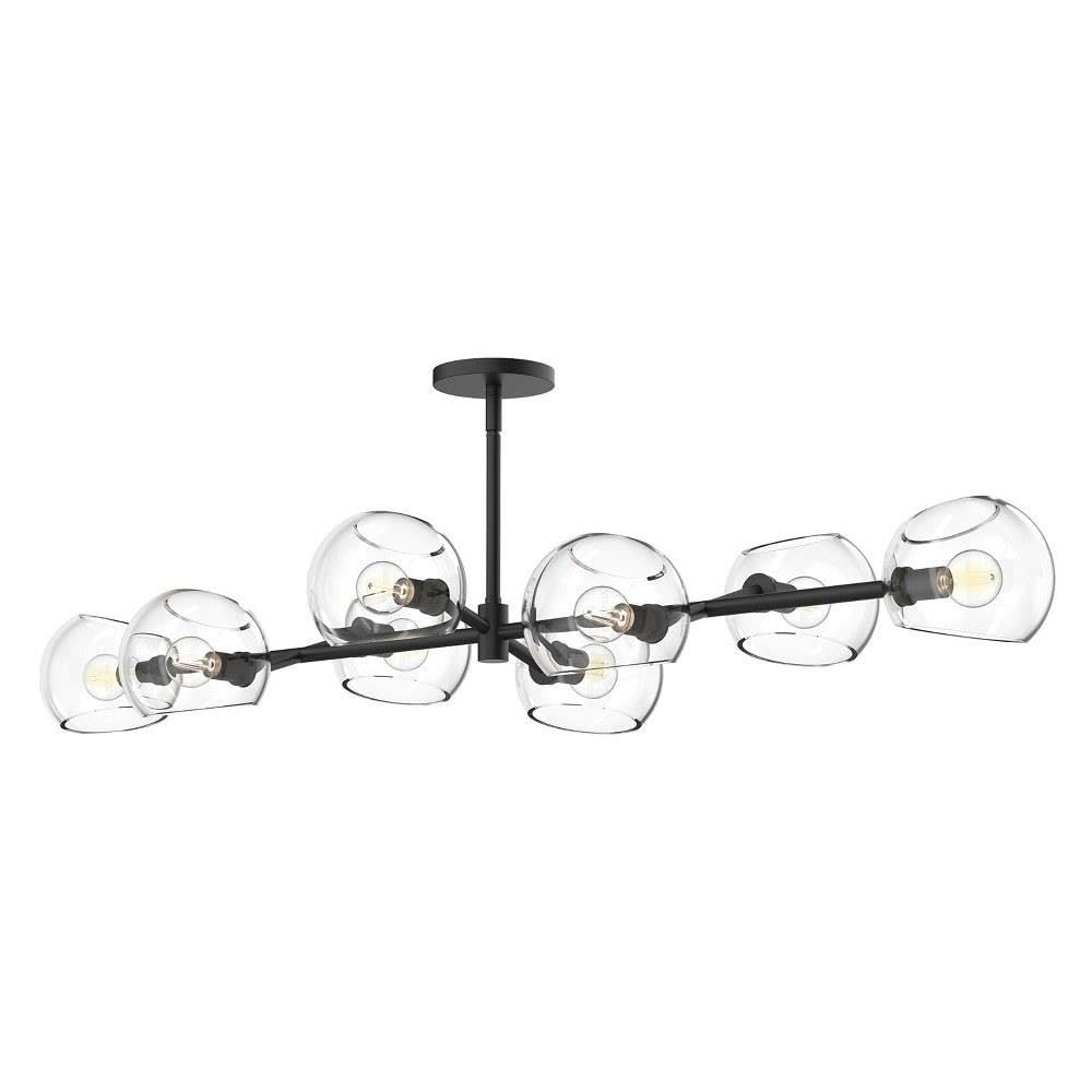 Willow - 8 Light Pendant-7 Inches Tall and 18.25 Inches Wide-Matte Black Finish-Clear Glass Color