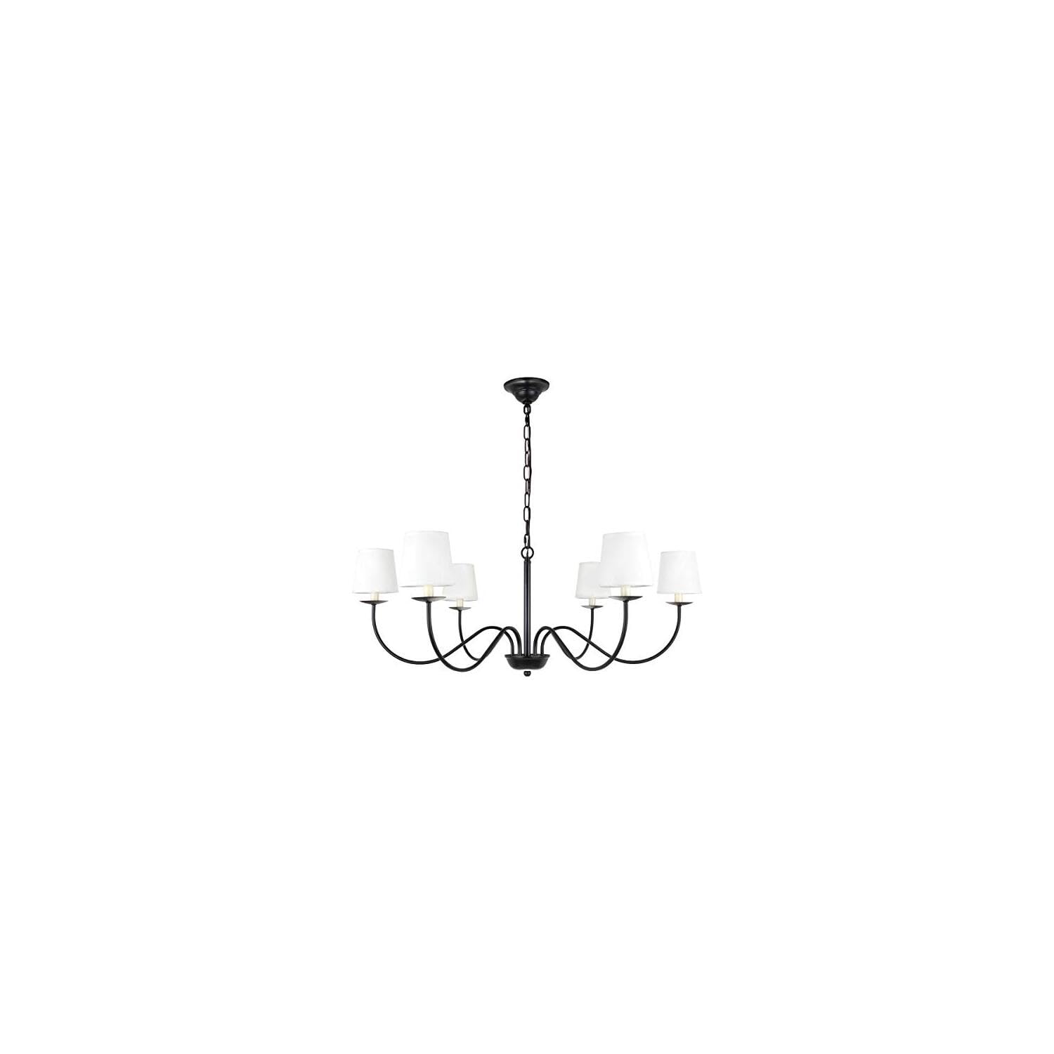 Living District Eclipse 6 Light Black And White Shade Chandelier