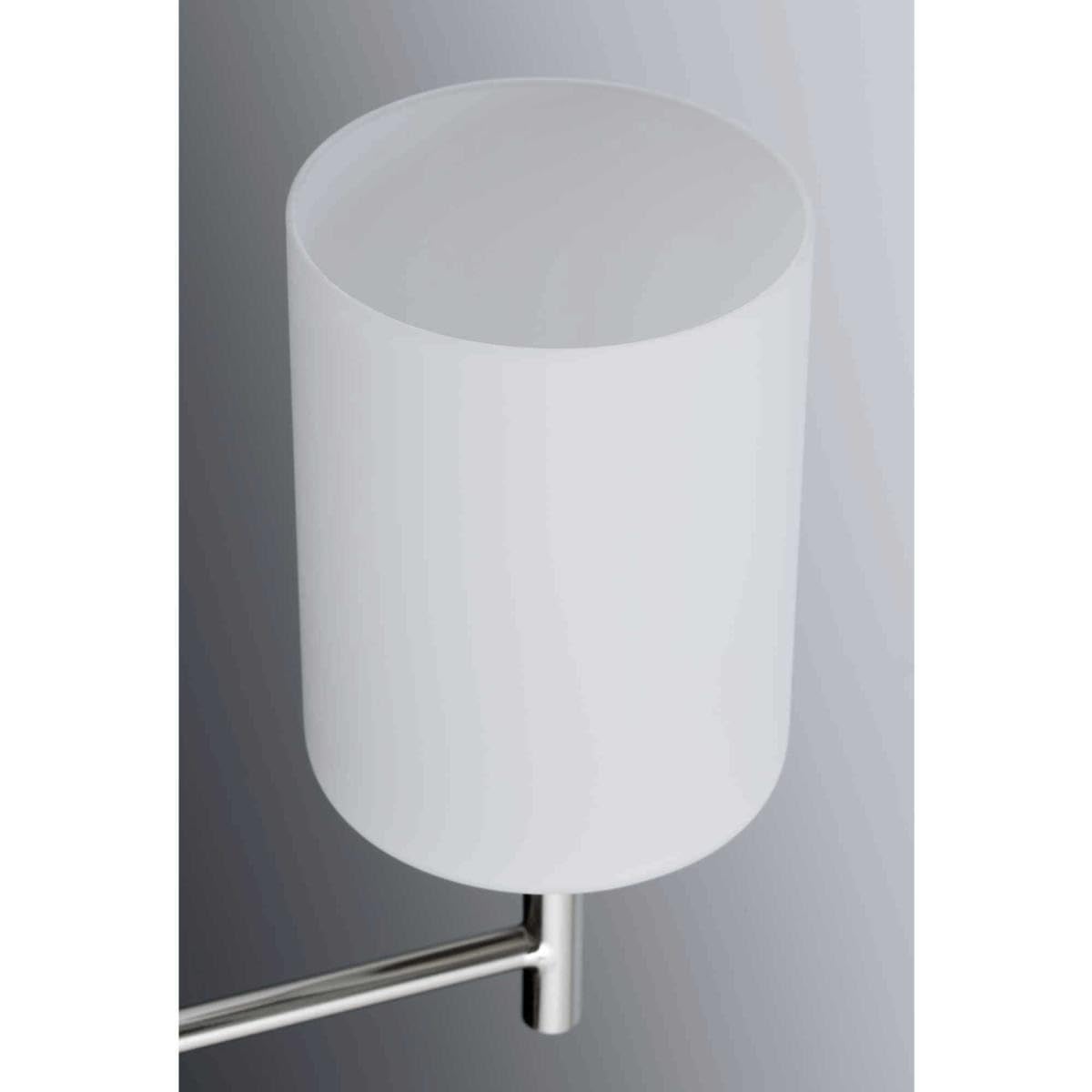 Progress Lighting P4318-104 Replay Collection Etched White Glass Modern Chandelier Light, 3-Light, Polished Nickel
