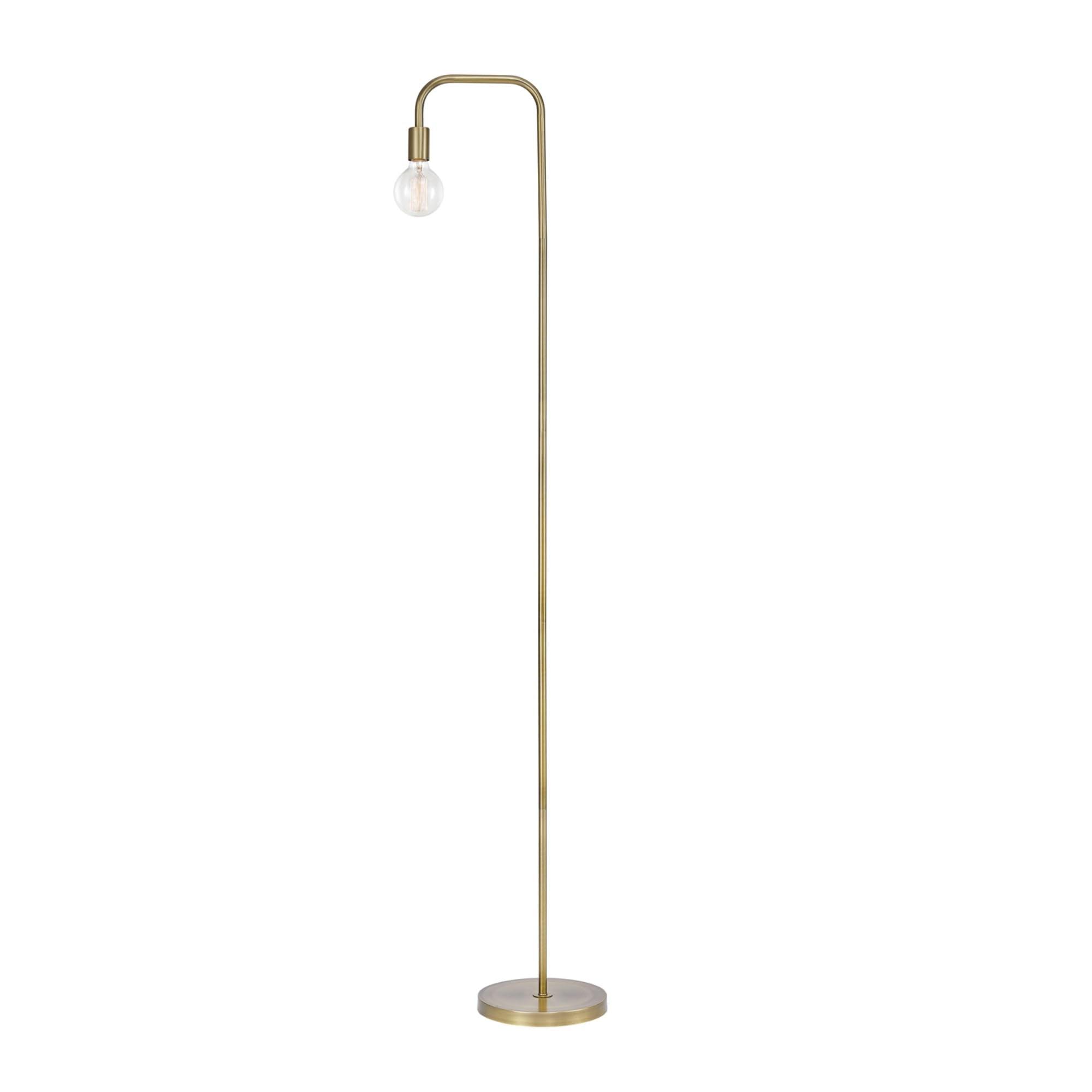 Globe Electric 67068 Holden 70'' Floor Lamp, Matte Brass, In-Line On/Off Foot Switch