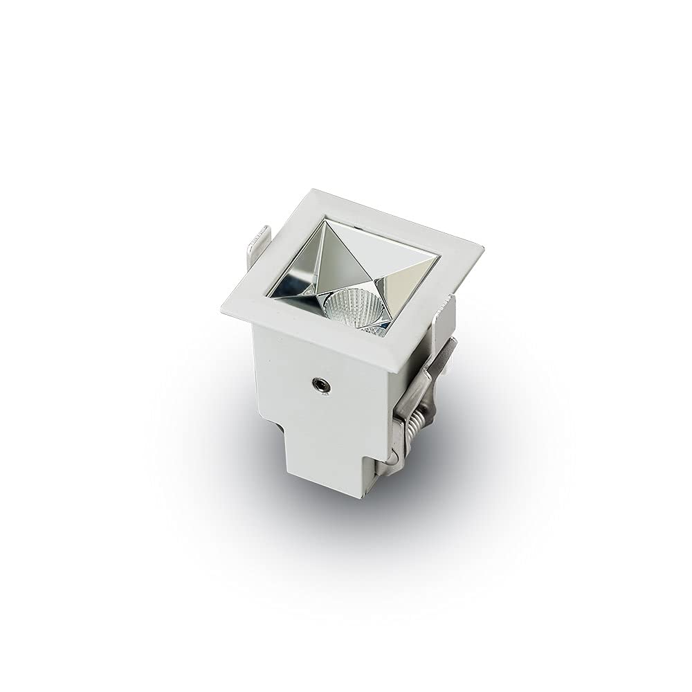 Vonn Lighting Rubik 1-Light Integrated Led 100-277V, Etl Certified, Commercial Grade Ic Rated, Fixed Recessed Downlight With Trim, Beam Angle 34, White, 1.75" L X 1.75" W X 2.25" H