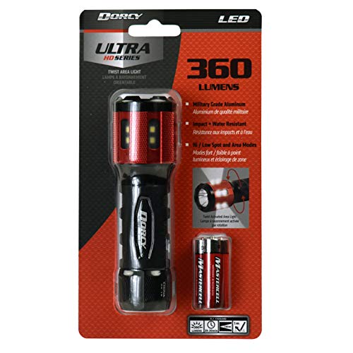 Dorcy 414347 Ultra Hd Flashlight, 5.1'' X 1.5'' X 1.5'', Black,Red