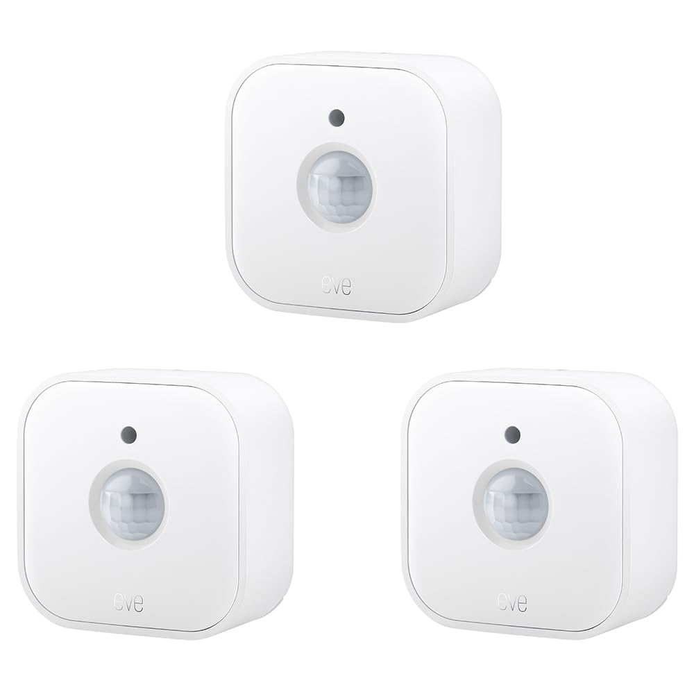 Eve Motion (Matter) 3-Pack - Smart Motion and Light Sensor, IPX3, Automatic Activation of Devices, Future-Proof, Works with Appl