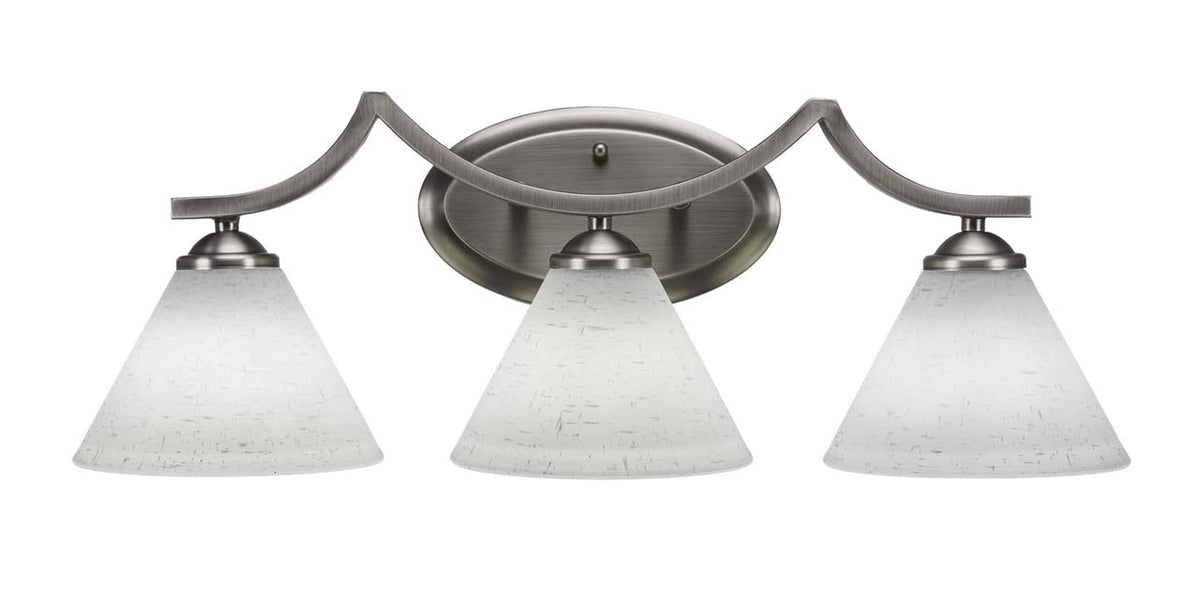 Toltec Lighting 553-Gp-312 Zilo 3 Light Bath Bar With 7&quot; White Muslin Glass