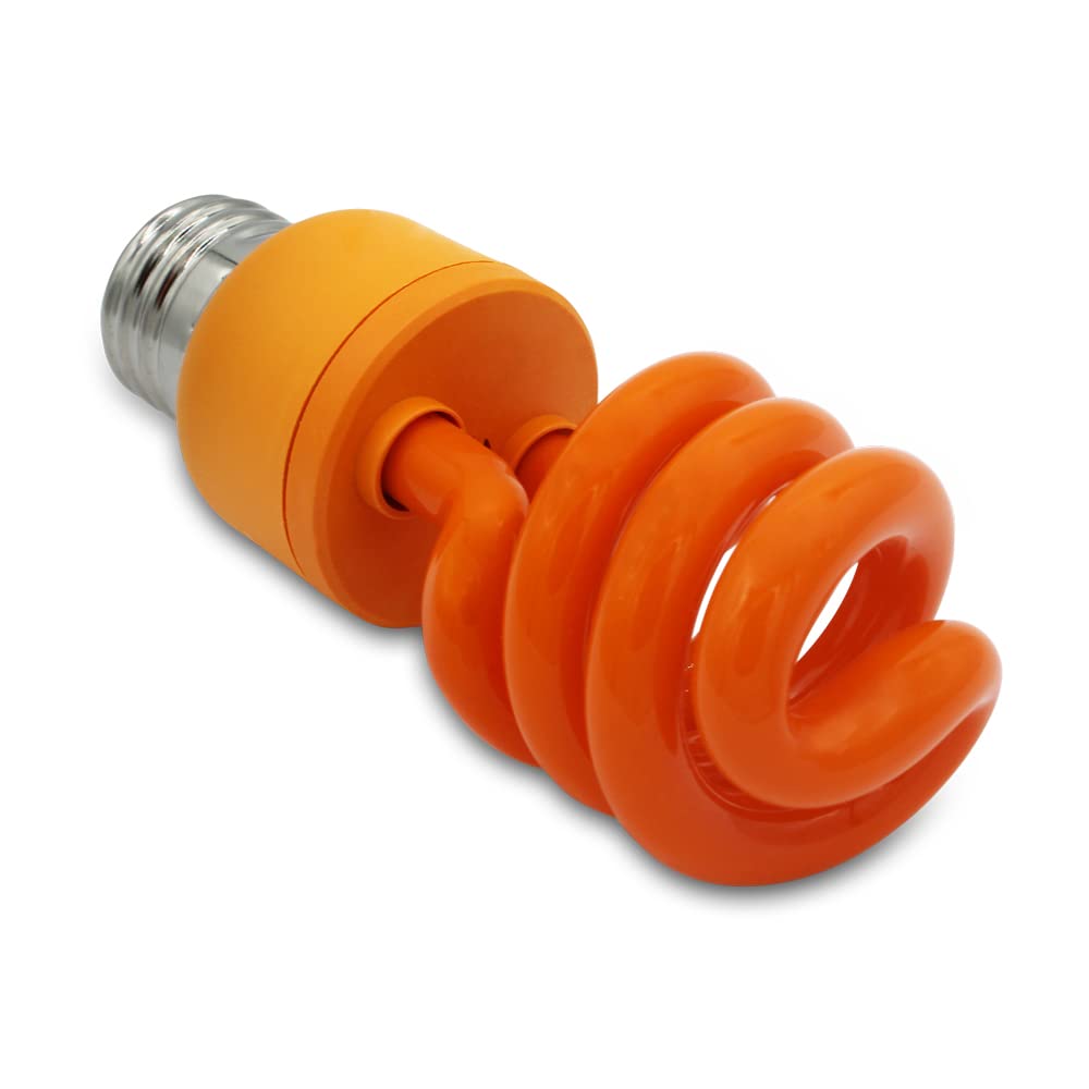 Lumenivo 13W Spiral Cfl Orange Light Bulb Outdoor Orange Light Bulb For Patio, Porch, Halloween Party - E26 Medium Screw Base -