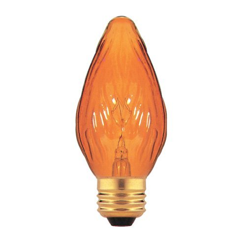 Bulbrite 40W Fiesta Style Chandelier Bulb, Medium Base, Amber (2 Pack Amber)