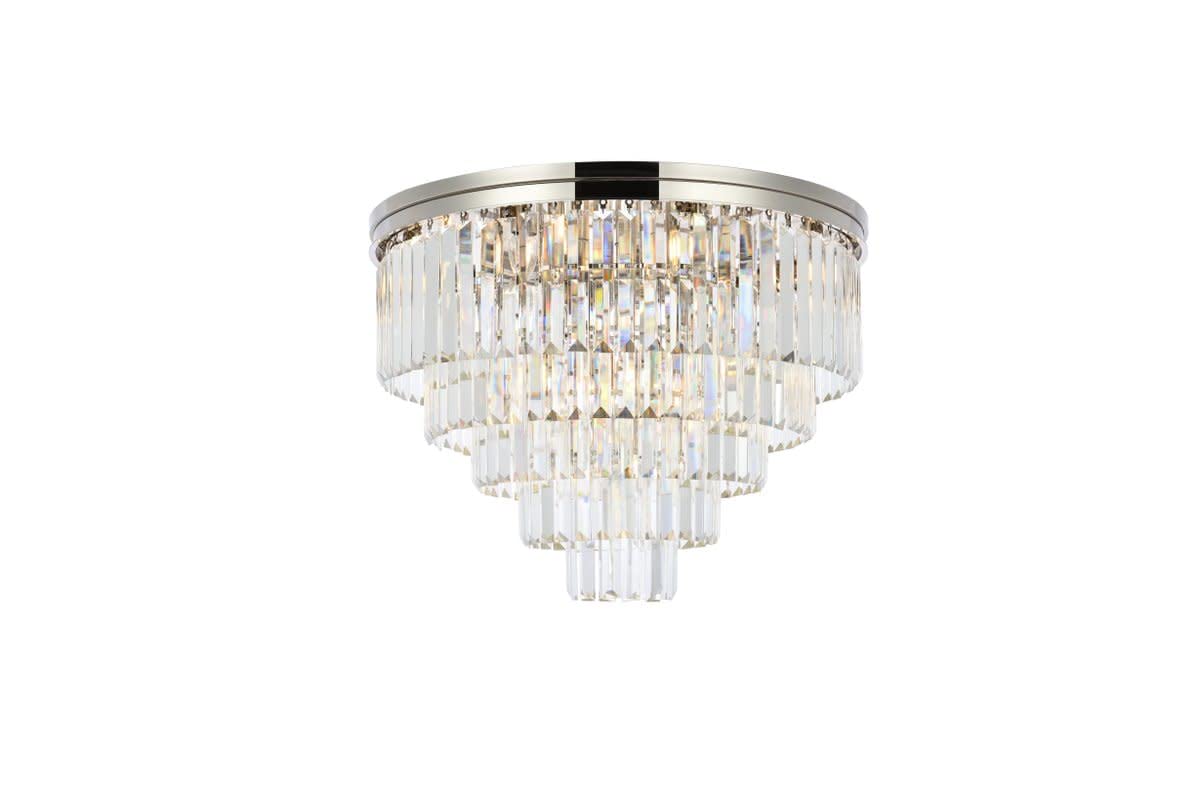 Elitco Lighting Urban Classic Sydney 17-Light Metal Royal Cut Flush Mount in Nickel